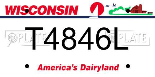 T4846L Wisconsin License Plate