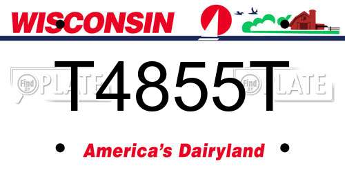 T4855T Wisconsin License Plate