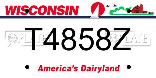 T4858Z Wisconsin License Plate