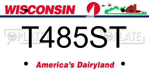 T485ST Wisconsin License Plate