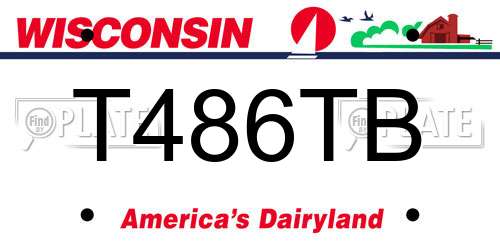 T486TB Wisconsin License Plate