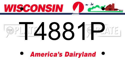 T4881P Wisconsin License Plate