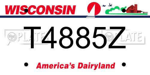T4885Z Wisconsin License Plate