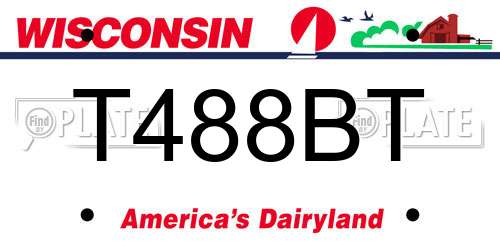 T488BT Wisconsin License Plate