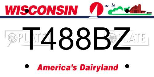 T488BZ Wisconsin License Plate