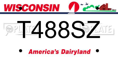 T488SZ Wisconsin License Plate
