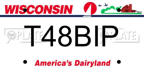 T48BIP Wisconsin License Plate