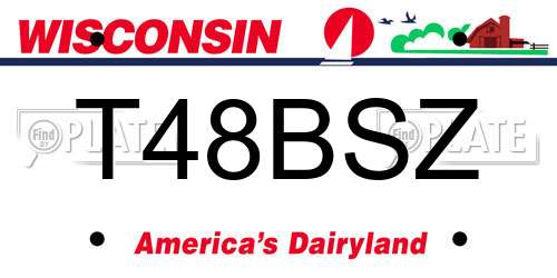 T48BSZ Wisconsin License Plate