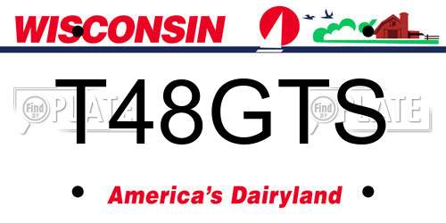 T48GTS Wisconsin License Plate
