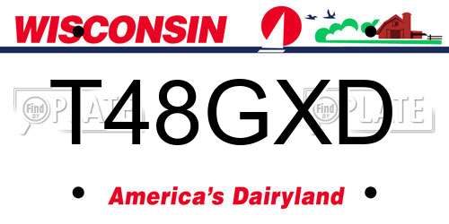 T48GXD Wisconsin License Plate