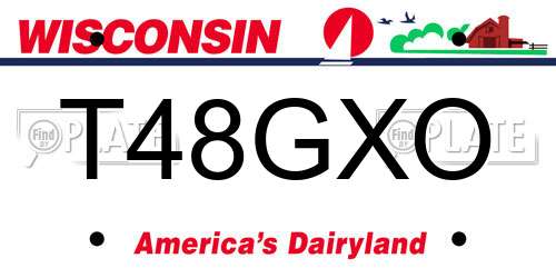 T48GXO Wisconsin License Plate