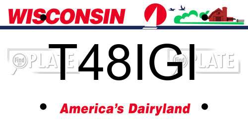 T48IGI Wisconsin License Plate