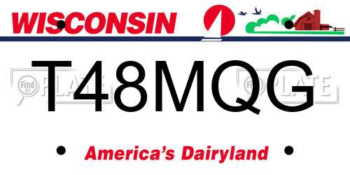 T48MQG Wisconsin License Plate