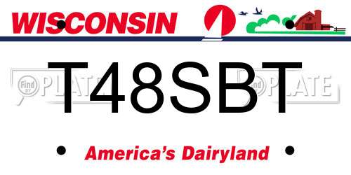 T48SBT Wisconsin License Plate