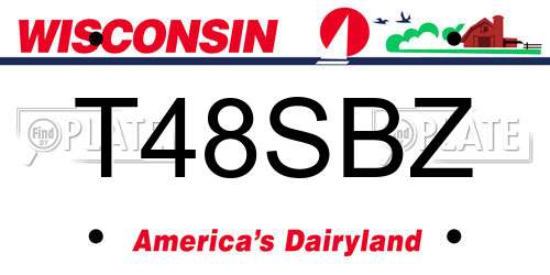 T48SBZ Wisconsin License Plate