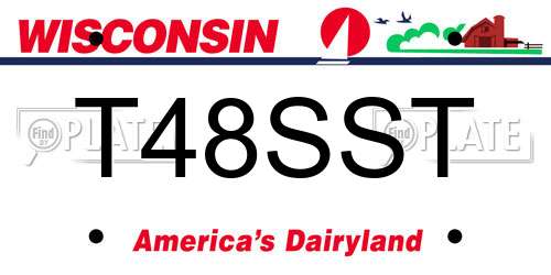 T48SST Wisconsin License Plate