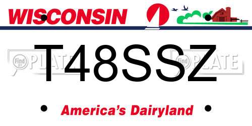 T48SSZ Wisconsin License Plate