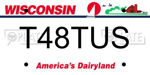T48TUS Wisconsin License Plate
