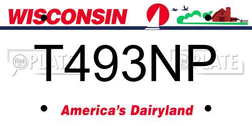 T493NP Wisconsin License Plate