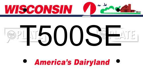 T500SE Wisconsin License Plate