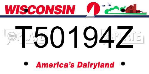 T50194Z Wisconsin License Plate