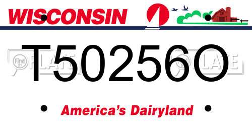 T50256O Wisconsin License Plate