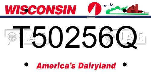 T50256Q Wisconsin License Plate