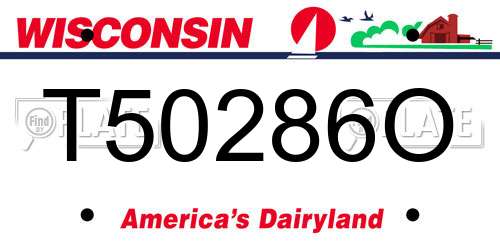 T50286O Wisconsin License Plate