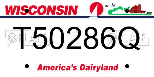 T50286Q Wisconsin License Plate