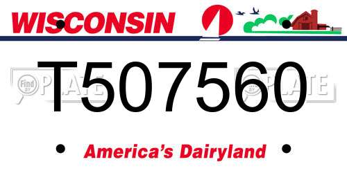 T507560 Wisconsin License Plate