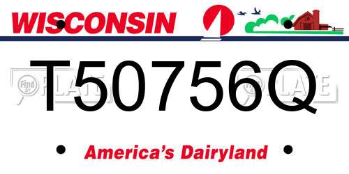 T50756Q Wisconsin License Plate