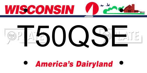 T50QSE Wisconsin License Plate