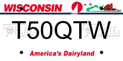 T50QTW Wisconsin License Plate