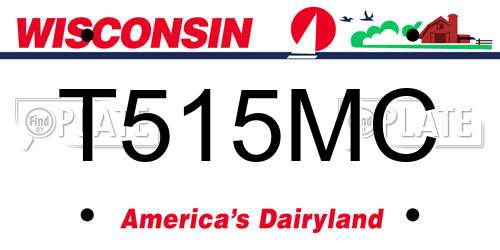 T515MC Wisconsin License Plate