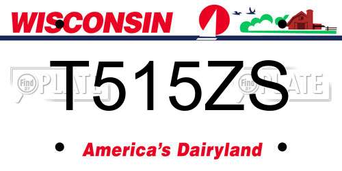 T515ZS Wisconsin License Plate