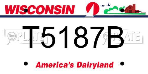 T5187B Wisconsin License Plate