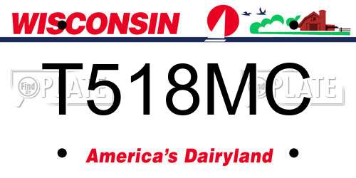 T518MC Wisconsin License Plate