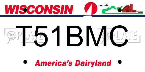 T51BMC Wisconsin License Plate