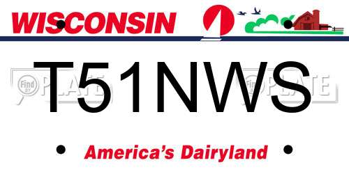 T51NWS Wisconsin License Plate
