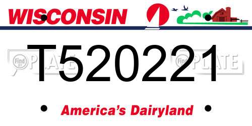 T520221 Wisconsin License Plate