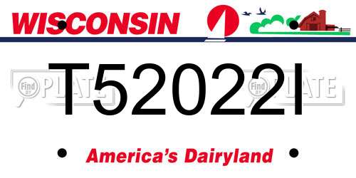 T52022I Wisconsin License Plate
