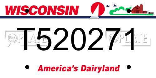 T520271 Wisconsin License Plate