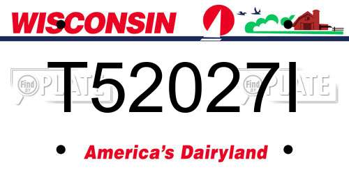 T52027I Wisconsin License Plate
