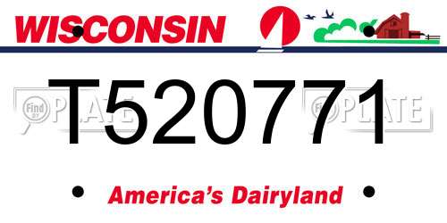 T520771 Wisconsin License Plate