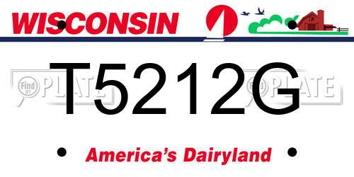 T5212G Wisconsin License Plate