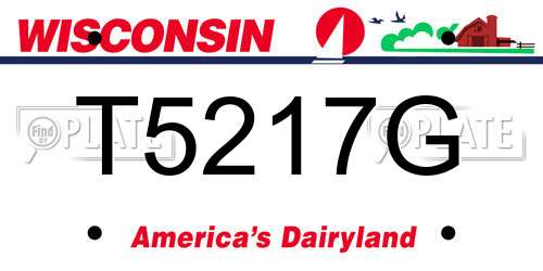 T5217G Wisconsin License Plate