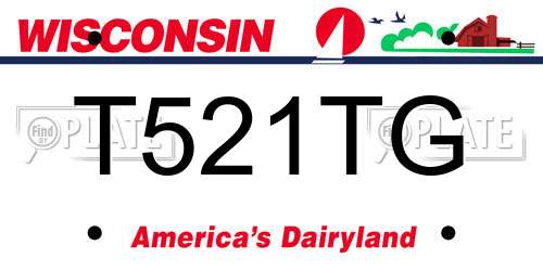 T521TG Wisconsin License Plate