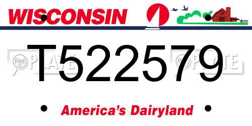 T522579 Wisconsin License Plate