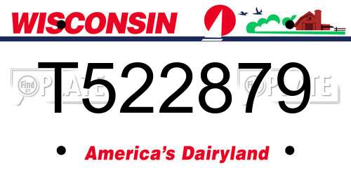 T522879 Wisconsin License Plate
