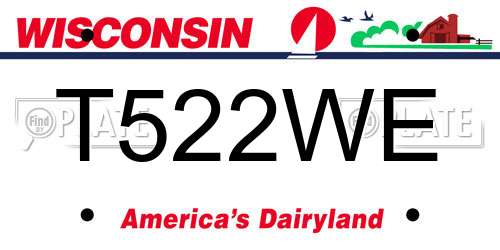 T522WE Wisconsin License Plate